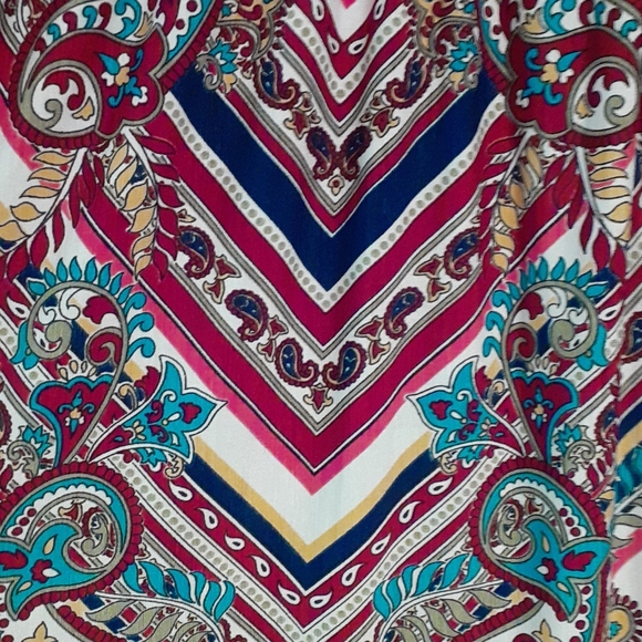 🔥Mixed Print Blouse, Lg. Pants  Navy Blue. OS - Picture 3 of 12